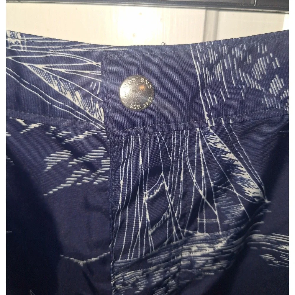 Land's End Men's Size 36 Nylon Lined‎ Nautical Swim Trunks Board Shorts Vacation